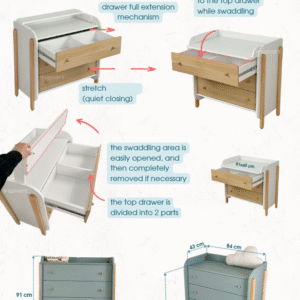Dresser with removable changing table Nika - Image 3