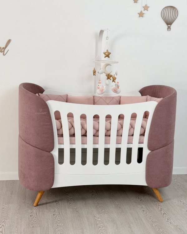 Овальная детская кроватка-трансформер Fly Bed Boucle