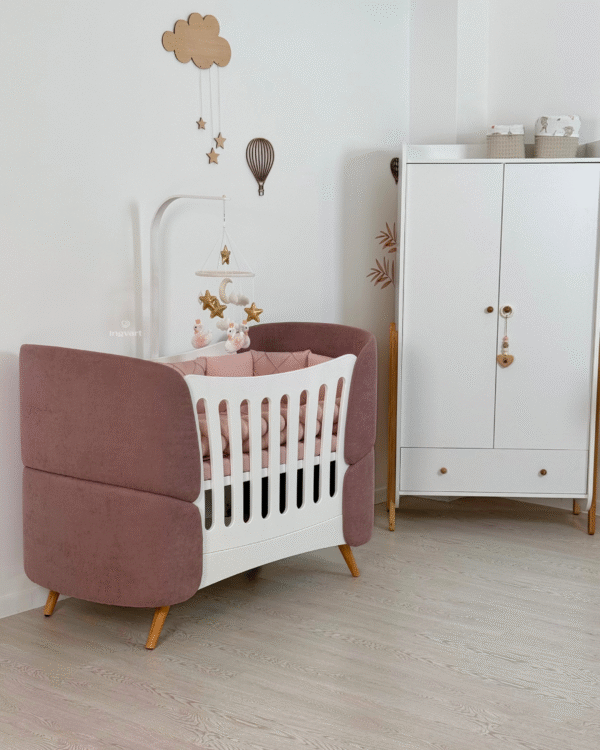 Овальная детская кроватка-трансформер Fly Bed Chenille