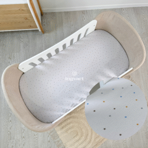 Cotton sheet with stars on gray