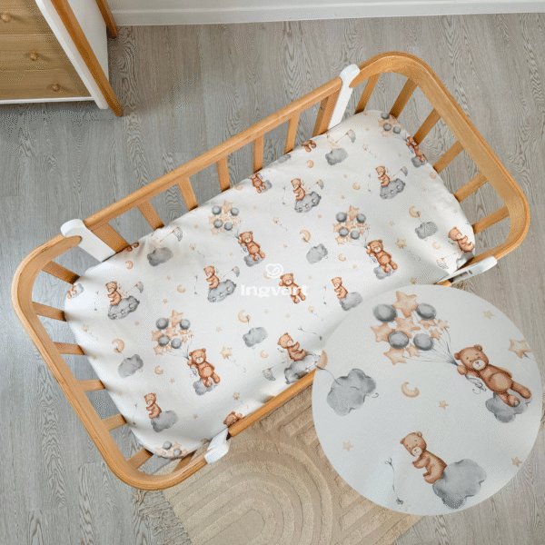 Cotton sheet "Bears with balloons"