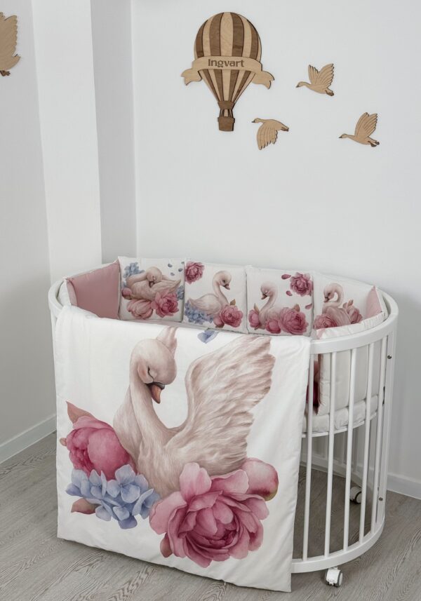 Swan in peonies" bedding