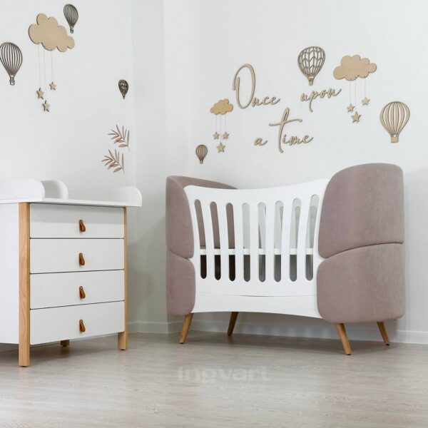 Ovaalne muudetav beebivoodi Fly Bed Chenille